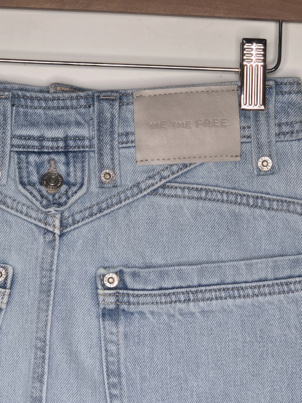 NWT Free People We The Free Suzy Denim Skirt Frayed Raw Hem Blue Sun Stoned 27 - Picture 10 of 16